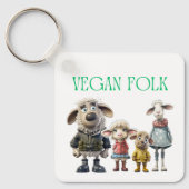 Vegan Folk Sheep Family Sleutelhanger (Voorkant)
