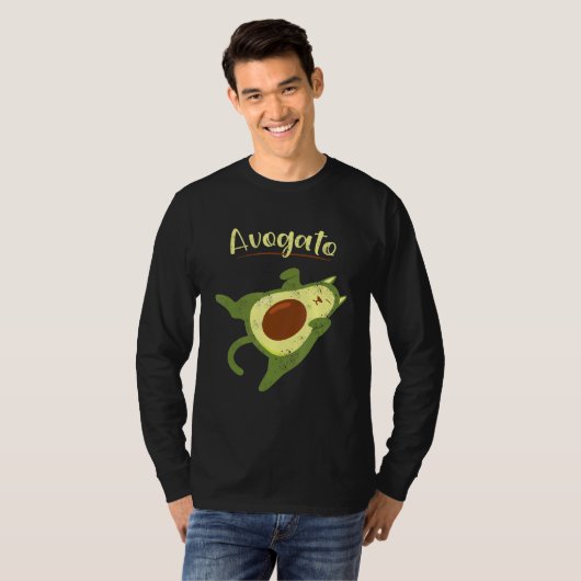 Vegan Food Avogato Domestic Cat Kat Pet for Avoc T-shirt (Voorkant volledig)