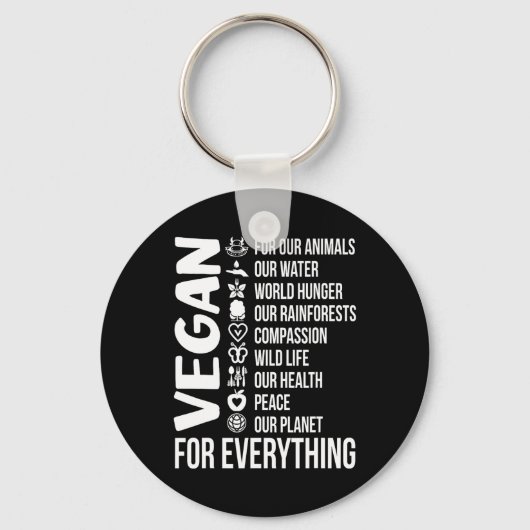 Vegan for Alles Save Planet Earth Day Vegetar Sleutelhanger (Voorkant)