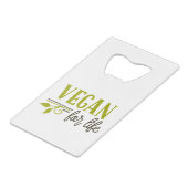Vegan for Life Creditkaart Flessenopener (Voorkant Gekanteld)
