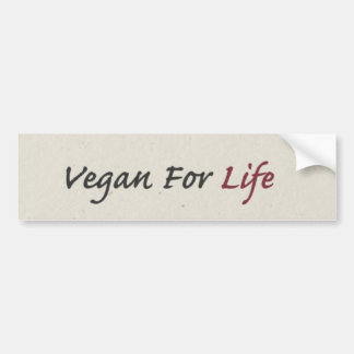 "Vegan for life" op "Natural Paper" Bumpersticker