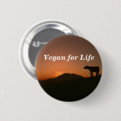 Vegan for Life Ronde Button 5,7 Cm (Voorkant /achterkant)