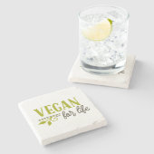 Vegan for Life Stenen Onderzetter (Zijkant)