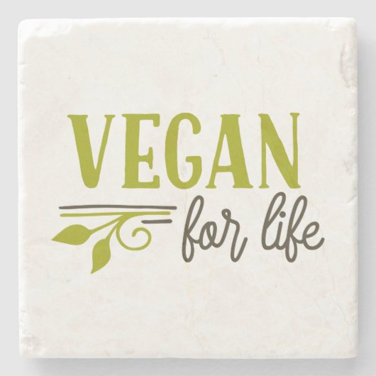 Vegan for Life Stenen Onderzetter (Voorkant)