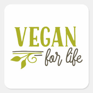 Vegan for Life Vierkante Sticker