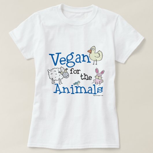 Vegan for the Animals T shirt (Design voorkant)