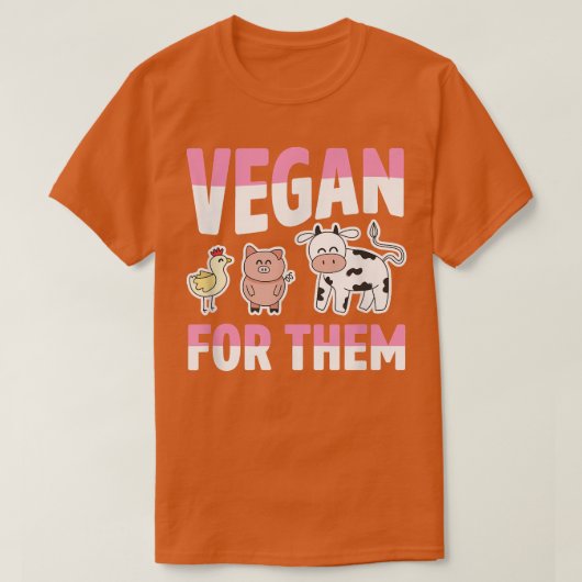 Vegan for their Ethical Farm Animals Chicken Pig C T-shirt (Design voorkant)