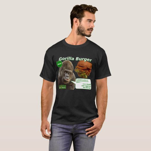 Vegan Fresh Gorilla Burger T-Shirt (Voorkant volledig)