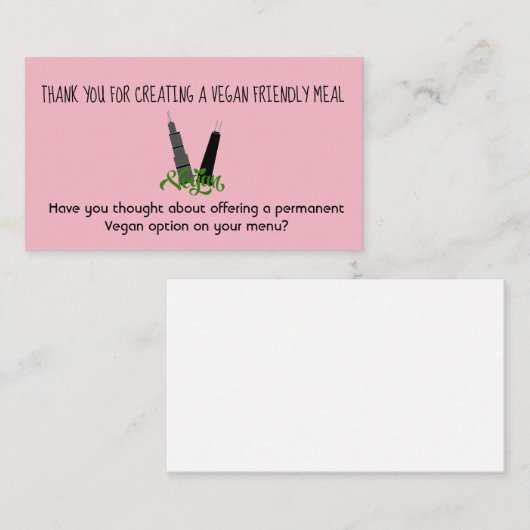 Vegan Friendly Option Visitekaartje (Voorkant / Achterkant)