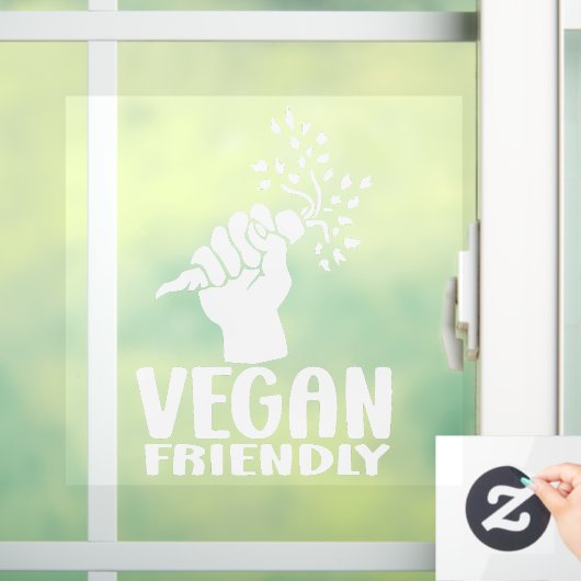Vegan Friendly, Plant Powered, Raamsticker (Huis)