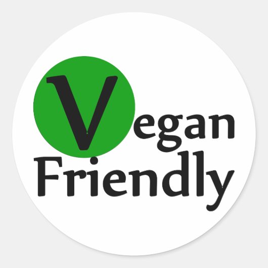 Vegan Friendly Ronde Sticker (Voorkant)