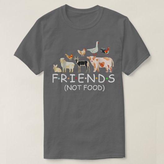 Vegan Friends Not Food T-shirt (Design voorkant)