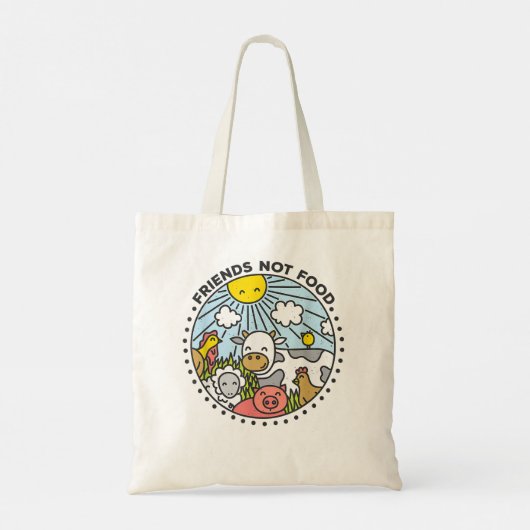 Vegan Friends Not Food Veganism Plant Based Food V Tote Bag (Achterkant)