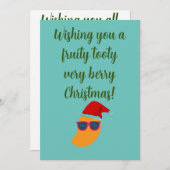 Vegan Fruity Tooty Mango Xmas Wenskaart Aankondiging (Voorkant / Achterkant)