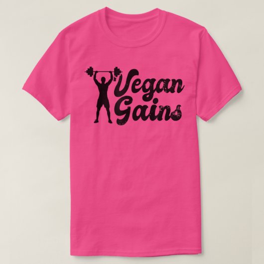 Vegan Gains Design Vegetarian Workout T-shirt (Design voorkant)