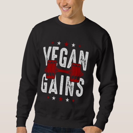 Vegan Gains Vegetarian Workout Gym Trui (Voorkant)