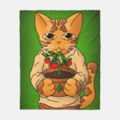 Vegan Gardener Cat Fleece Deken (Voorkant)