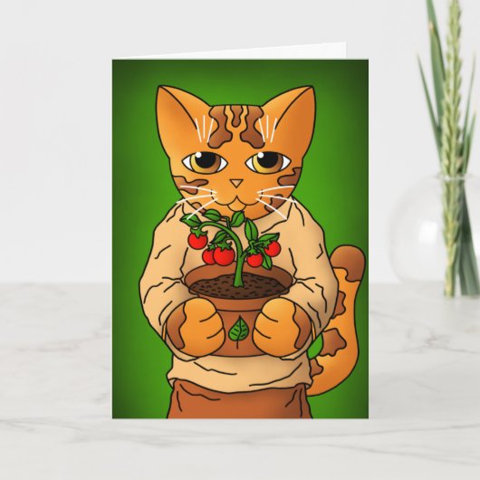 Vegan Gardener Cat Kaart (Voorkant)
