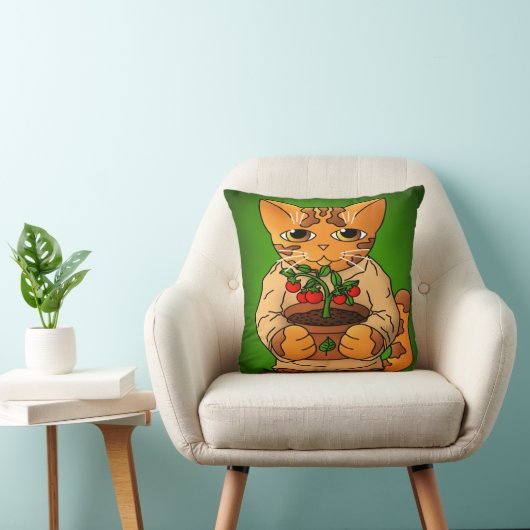 Vegan Gardener Cat Kussen (Stoel)