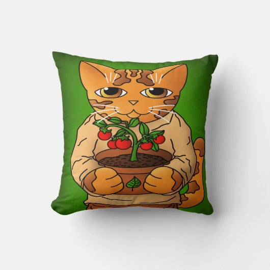 Vegan Gardener Cat Kussen (Voorkant)
