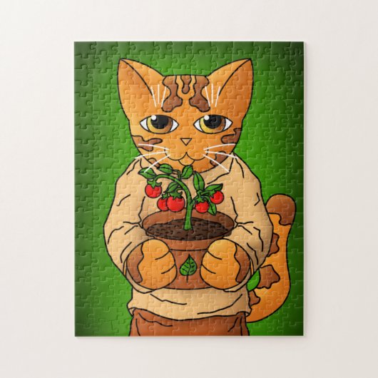 Vegan Gardener Cat Legpuzzel (Verticaal)