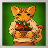 Vegan Gardener Cat Poster (Voorkant)