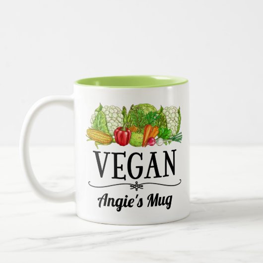 Vegan Gift - Gepersonaliseerd Tweekleurige Koffiemok (Links)