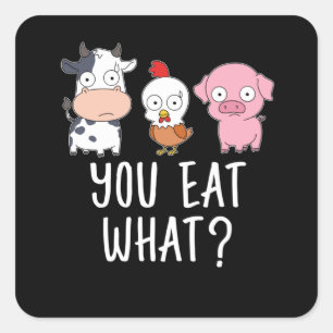 Vegan Gift Vegetarian Gifts Plant Funny Vegan Vierkante Sticker