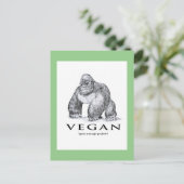 Vegan gorilla krijgt genoeg eiwitgrappig briefkaart (Staand voorkant)