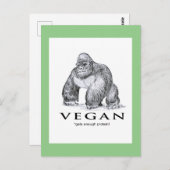 Vegan gorilla krijgt genoeg eiwitgrappig briefkaart (Voorkant / Achterkant)