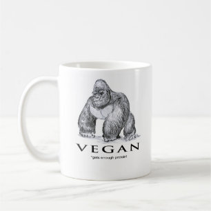 Vegan gorilla krijgt genoeg proteïne. koffiemok