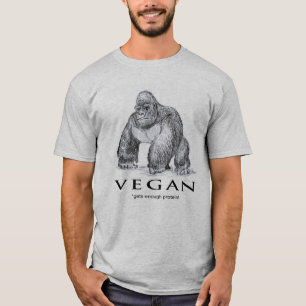 Vegan gorilla krijgt genoeg proteïne. t-shirt