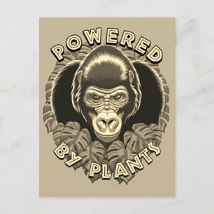 Vegan Gorilla met Planten Quote Briefkaart