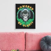 Vegan Gorilla met Planten Quote Canvas Afdruk (Insitu (Woonkamer))