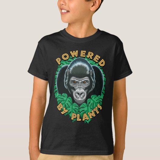 Vegan Gorilla met Planten Quote T-shirt (Voorkant)
