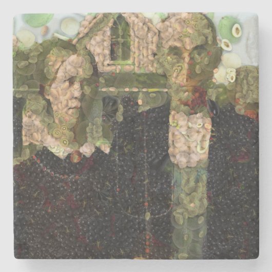 Vegan Gothic Fine Art Spoof Stenen Onderzetter (Voorkant)