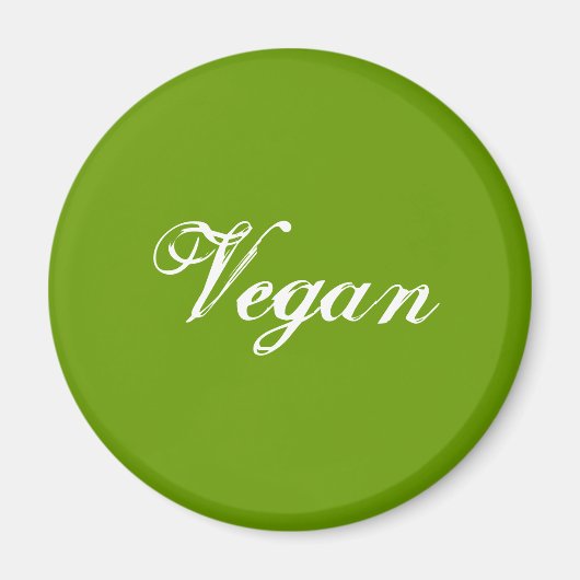 Vegan. Green. Slogan. Custom Magneet (Voorkant)
