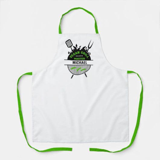 Vegan Grill Master (met jouw naam) Schort (Voorkant)