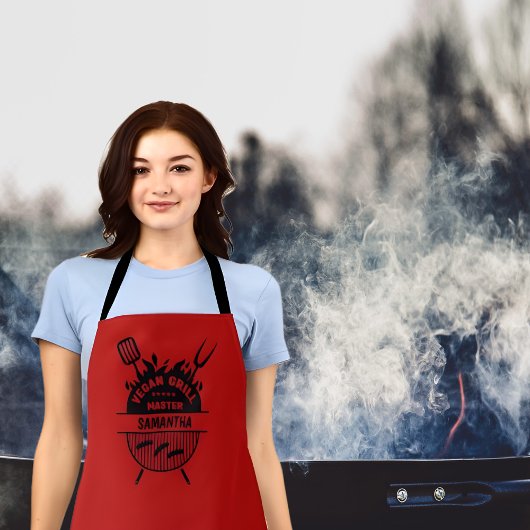 Vegan Grill Master (met jouw naam) Schort