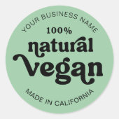 Vegan Groen Modern Retro Food Bakkerij Label (Voorkant)