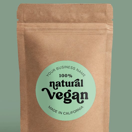 Vegan Groen Modern Retro Food Bakkerij Label
