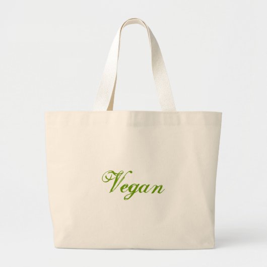 Vegan. Groen. Slogan. Personaliseer Grote Tote Bag (Voorkant)