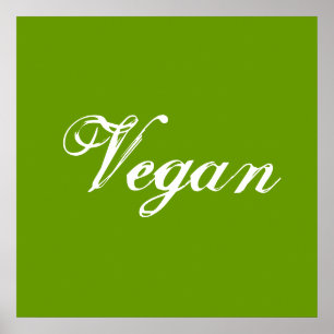 Vegan. Groen. Slogan. Personaliseer Poster
