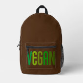 Vegan groene bruine rugzak (Voorkant)