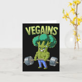 Vegan Gym Bodybuilding Vegains Kaart (Gele Bloem)