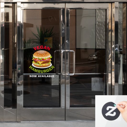 Vegan Hamburger Custom Window Cling Raamsticker (Kantoordeur)