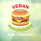 Vegan Hamburger Custom Window Cling Raamsticker (Vel 3)