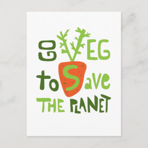 Vegan Hand schreef slogan met Briefkaart van worte