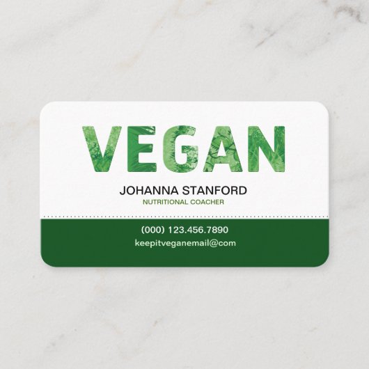 Vegan Happy Quote Business Visitekaartje (Voorkant)