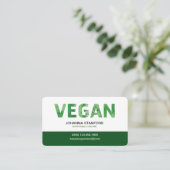 Vegan Happy Quote Business Visitekaartje (Staand voorkant)